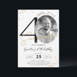 Surprise 40th Birthday Gold Photo Invitation<br><div class="desc">Surprise 30th Birthday Gold Photo Invitation is a part of the Birthday Invitations collection. This product features customizable photo section gold glitter sparkles. Done with decorative fonts. Explore more matching products in our store.</div>