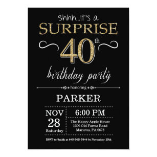surprise 40th birthday invitations zazzle