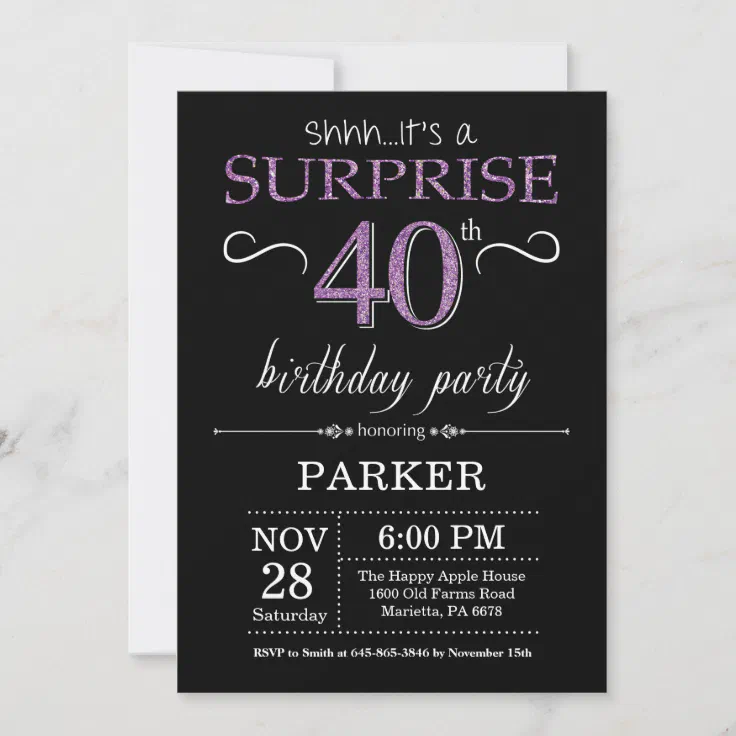 40th birthday invitation ideas for him