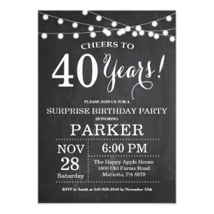 surprise 40th birthday invitations zazzle
