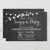 Surprise 40th Birthday Invitation Chalkboard (Front/Back)
