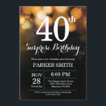 Surprise 40th Birthday Invitation Gold Glitter<br><div class="desc">Surprise 40th Birthday Invitation with Gold String Lights with Gold Glitter Background. Gold Birthday. Adult Birthday. Men or Women Bday Invite. 13th 15th 16th 18th 20th 21st 30th 40th 50th 60th 70th 80th 90th 100th, Any age. For further customization, please click the "Customize it" button and use our design tool...</div>
