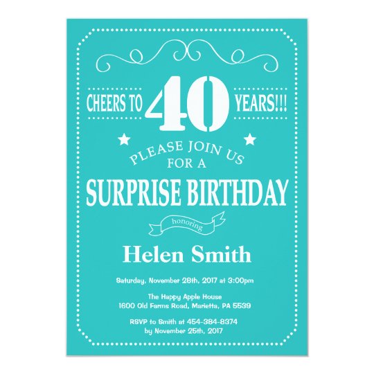 Surprise 40th Birthday Invitations Falep Midnightpig Co