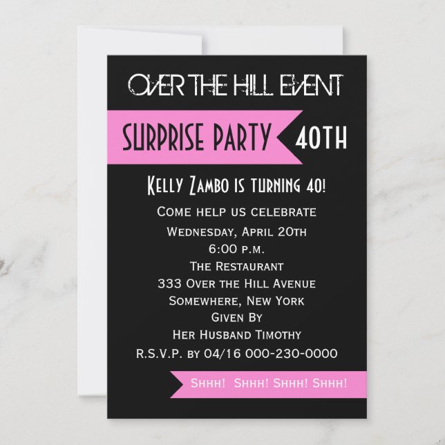 Surprise 40th Birthday Party Invitation (Front)