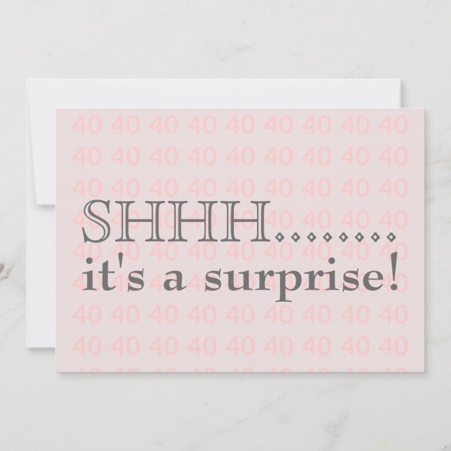 Surprise 40th Birthday Party Invitation (Back)