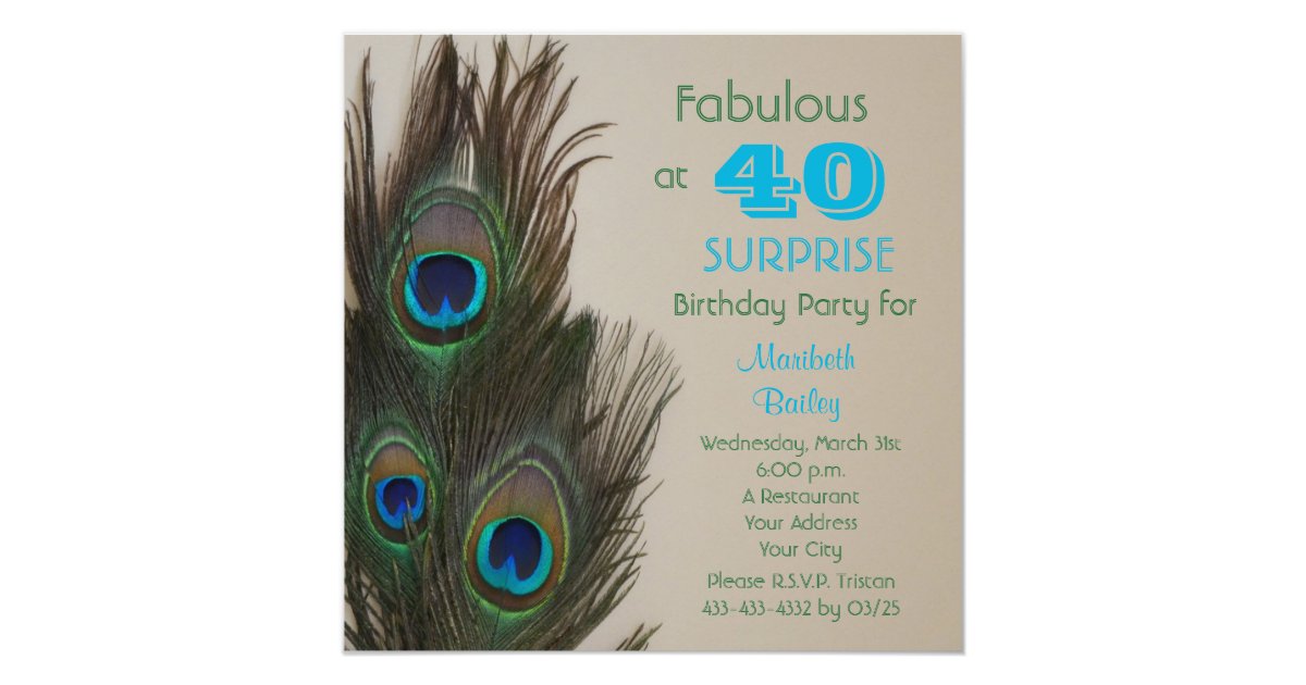 Surprise 40th Birthday Party Invitation Fabulous | Zazzle