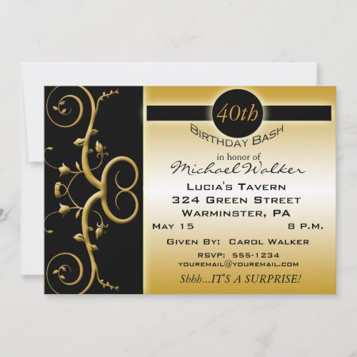 Surprise 40th Birthday Party Invitations