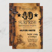 Surprise 40th Western Birthday Invitation (Front/Back)