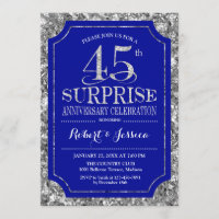 Surprise 45th Wedding Anniversary - Blue Silver