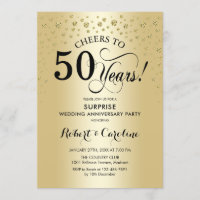 Surprise 50th Anniversary Celebration - Gold Black