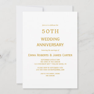 Surprise 50th Anniversary Invitation Gold