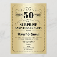 Surprise 50th Anniversary Party - Gold Black
