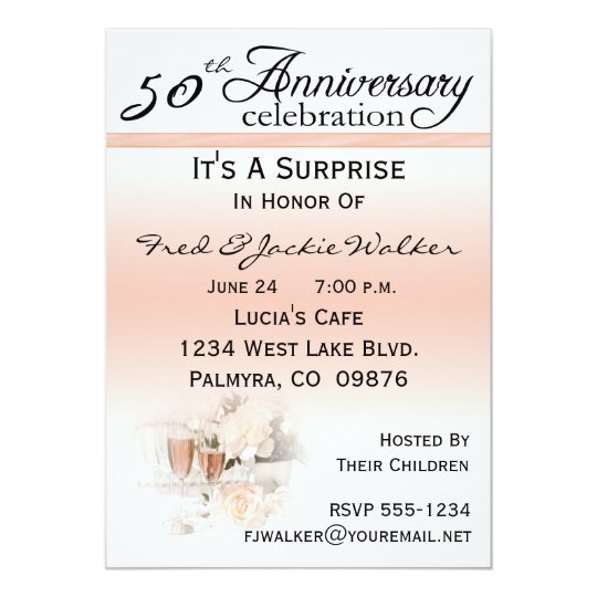 Surprise 50th Anniversary Party Invitations Zazzle 50th Anniversary Party Invitations