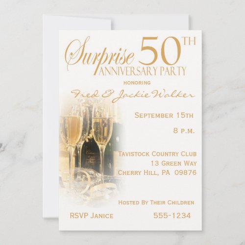 Surprise 50th Anniversary Party Invitations