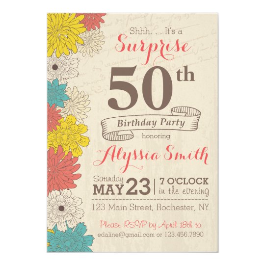 surprise 50th birthday invitation zazzle com