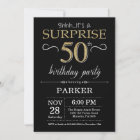 Surprise 50th Birthday Invitation Black and Gold