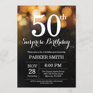 Surprise 50th Birthday Invitation Gold Glitter