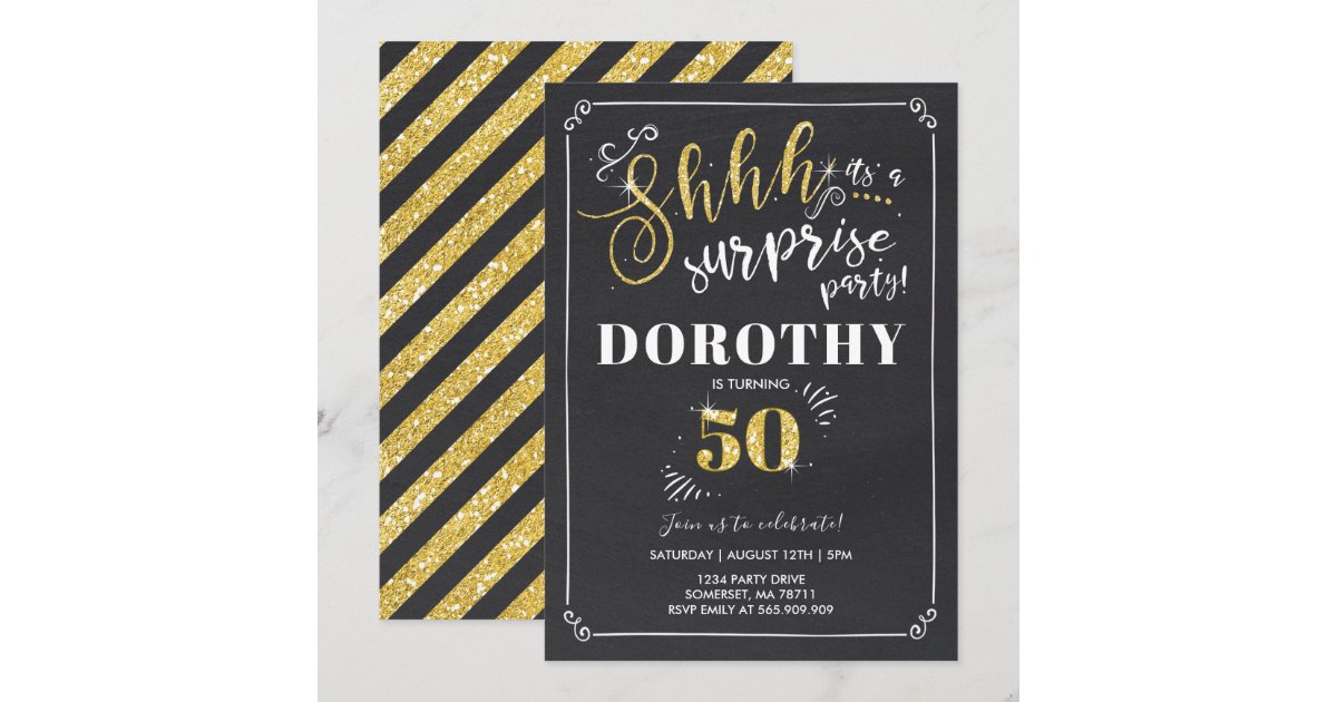 Surprise 50th Birthday Invitation Vintage Surprise | Zazzle