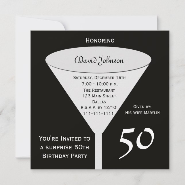 Surprise 50th Birthday Party Invitation (Front)
