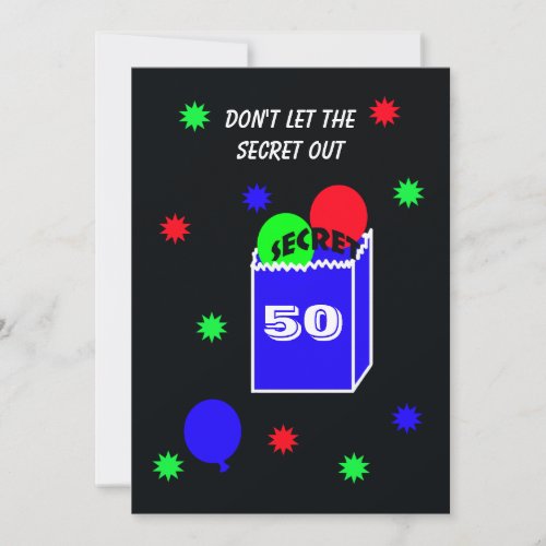 Surprise 50th Birthday Party Invitation SECRET
