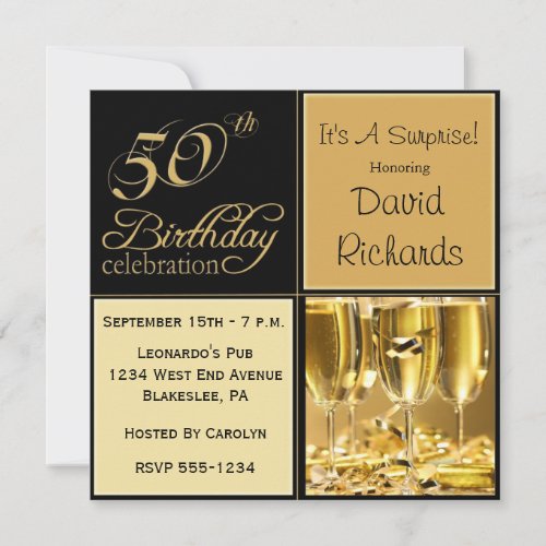 Surprise 50th Birthday Party Invitations