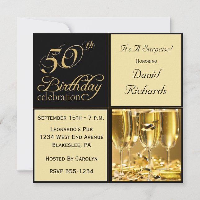 Surprise 50th Birthday Party Invitations (Front)