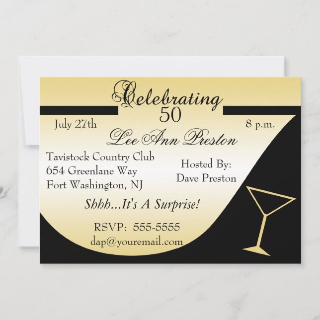 Surprise 50th Birthday Party Invitations (Front)