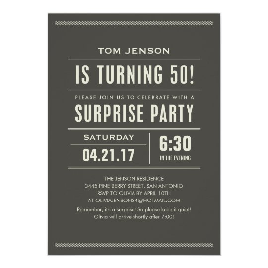 Surprise 50th Birthday Party Invitations 