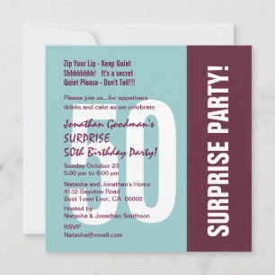 Surprise 50th Birthday Party Modern Pattern Column Invitation