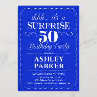 Surprise 50th Birthday Party - Royal Blue White
