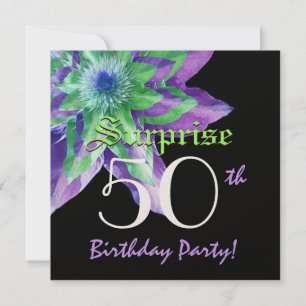 SURPRISE 50th Birthday Party Yellow Sunflower E002 Invitation