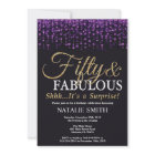 Surprise 50th Birthday Purple and Gold Glitter