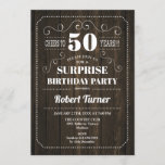 Surprise 50th Birthday - Wood Pattern Invitation<br><div class="desc">Surprise 50th Birthday Invitation
Elegant retro design with wood pattern. Cheers to 50 years!</div>