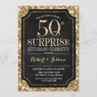 Surprise 50th Wedding Anniversary - Black Gold