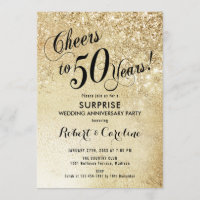 Surprise 50th Wedding Anniversary - Gold