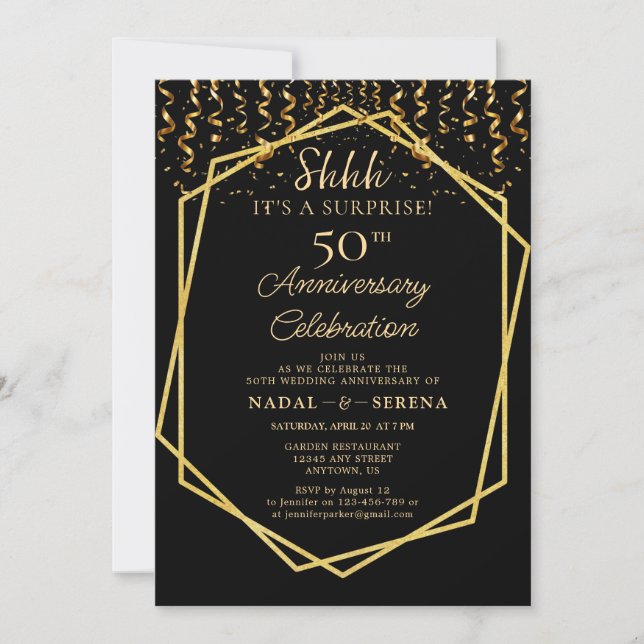 Surprise 50th Wedding Anniversary Invitation (Front)