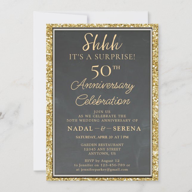 Surprise 50th Wedding Anniversary Invitation (Front)