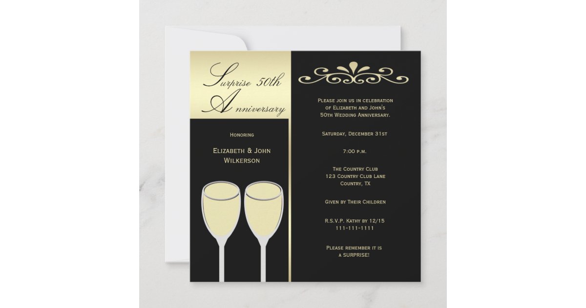 50th Wedding Anniversary Surprise Party Invitations