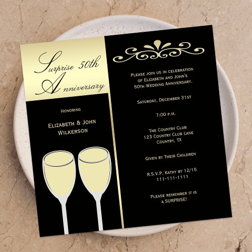 Surprise 50th Wedding Anniversary Party Invitation