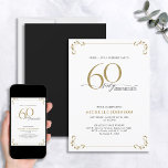 Surprise 60 & Fabulous Black & Gold Birthday Invitation<br><div class="desc">It's a special surprise 60th birthday, and it's time to celebrate! Do you want to throw the best bash in town? Make sure it starts off with the highest of style with this 60 & Fabulous Black, White & Gold Calligraphy Birthday Invitation. It will be sure to set the tone...</div>