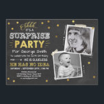 Surprise 60th birthday invitation Chalkboard Man<br><div class="desc">♥ A perfect way to invite your guests to this special birthday party! Gold on chalkboard design.</div>