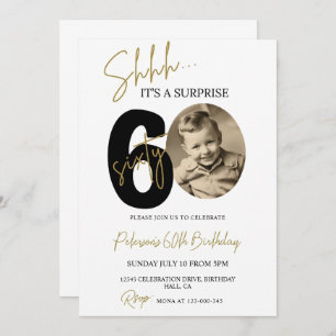 Surprise 60th Birthday Invitation Photo Adult Birt