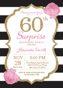pink black 60th birthday