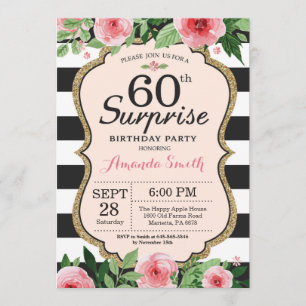 Surprise 60th Birthday Invitation Women Floral