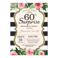 Surprise 60th Birthday Invitation Women Floral