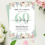 Surprise 60th Birthday Party Elegant Pastel Floral Invitation<br><div class="desc">This elegant surprise 60th birthday invitation features soft pastel watercolor flowers framing the top and bottom. The design combines modern typography with trendy calligraphy,  creating a chic and stylish look—perfect for celebrating a special woman’s milestone birthday.</div>