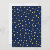 Surprise 60th Birthday Party - Gold Navy Invitation (Back)