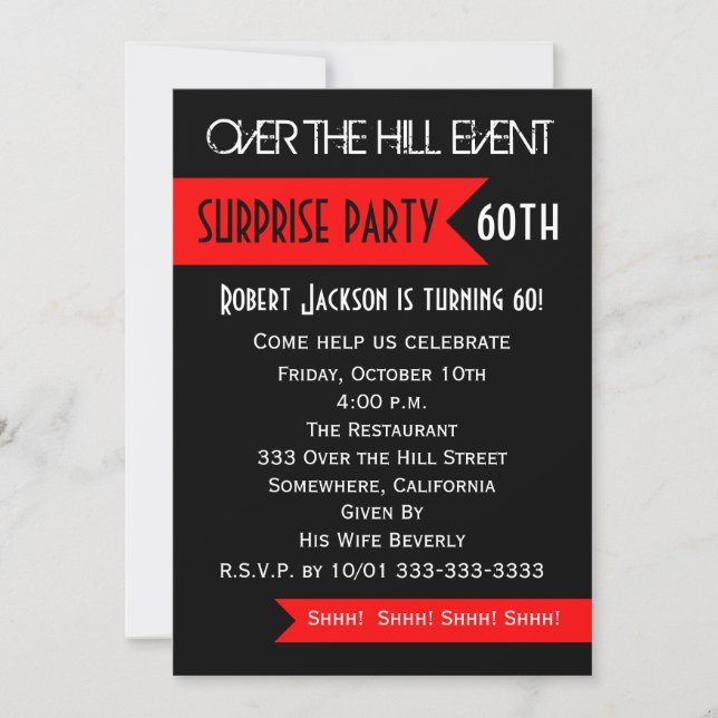 Surprise 60th Birthday Party Invitation (Front)