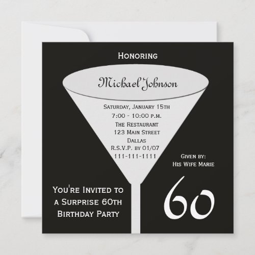 Surprise 60th Birthday Party invitation