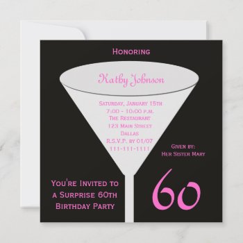 Surprise 60th Birthday Party Invitation by henishouseofpaper at Zazzle